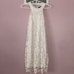White lace halter dress